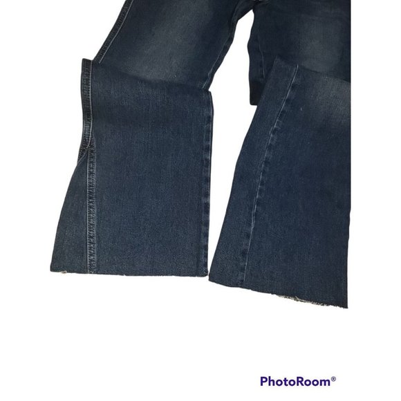 FREE PEOPLE Jeans Flare Size 27 Raw Edge Boho Hippie - Picture 2 of 6